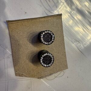 Black Plugs with Crystal Accents